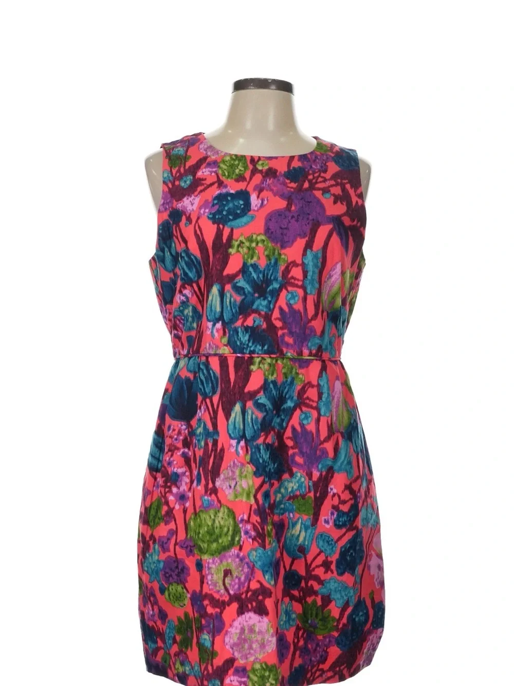 J. Crew Pink Floral Sleeveless Sheath Dress